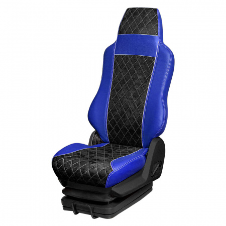 166 Чехлы Премиум DongFeng Captain-T от 2023 3-х местный (ПремиумСиний+АликЧерный)