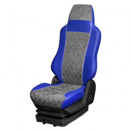 166 Чехлы Премиум DongFeng Captain-T от 2023 3-х местный (ПремиумСиний+АликСерый)