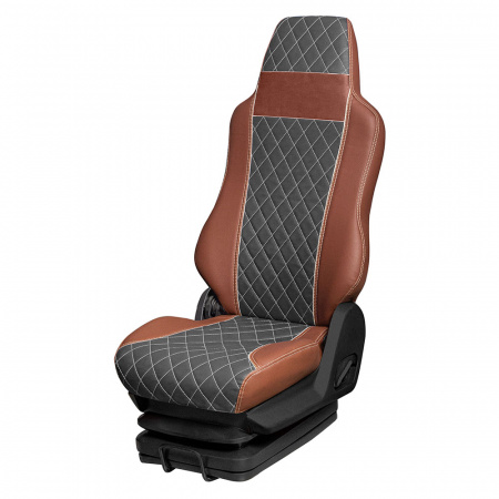 166 Чехлы Премиум DongFeng Captain-T от 2023 3-х местный (ПремиумКоричневый+ПремиумСерый)