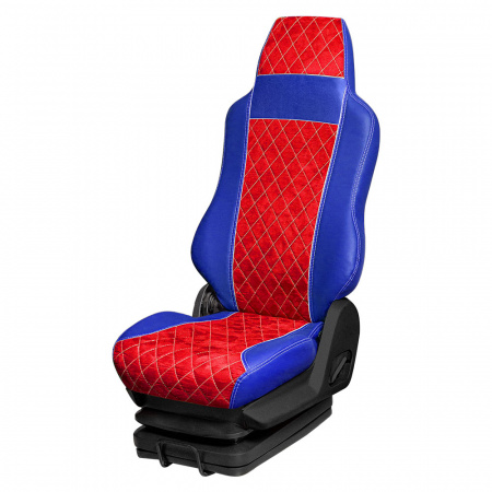 166 Чехлы Премиум DongFeng Captain-T от 2023 3-х местный (ПремиумСиний+АликКрасный)